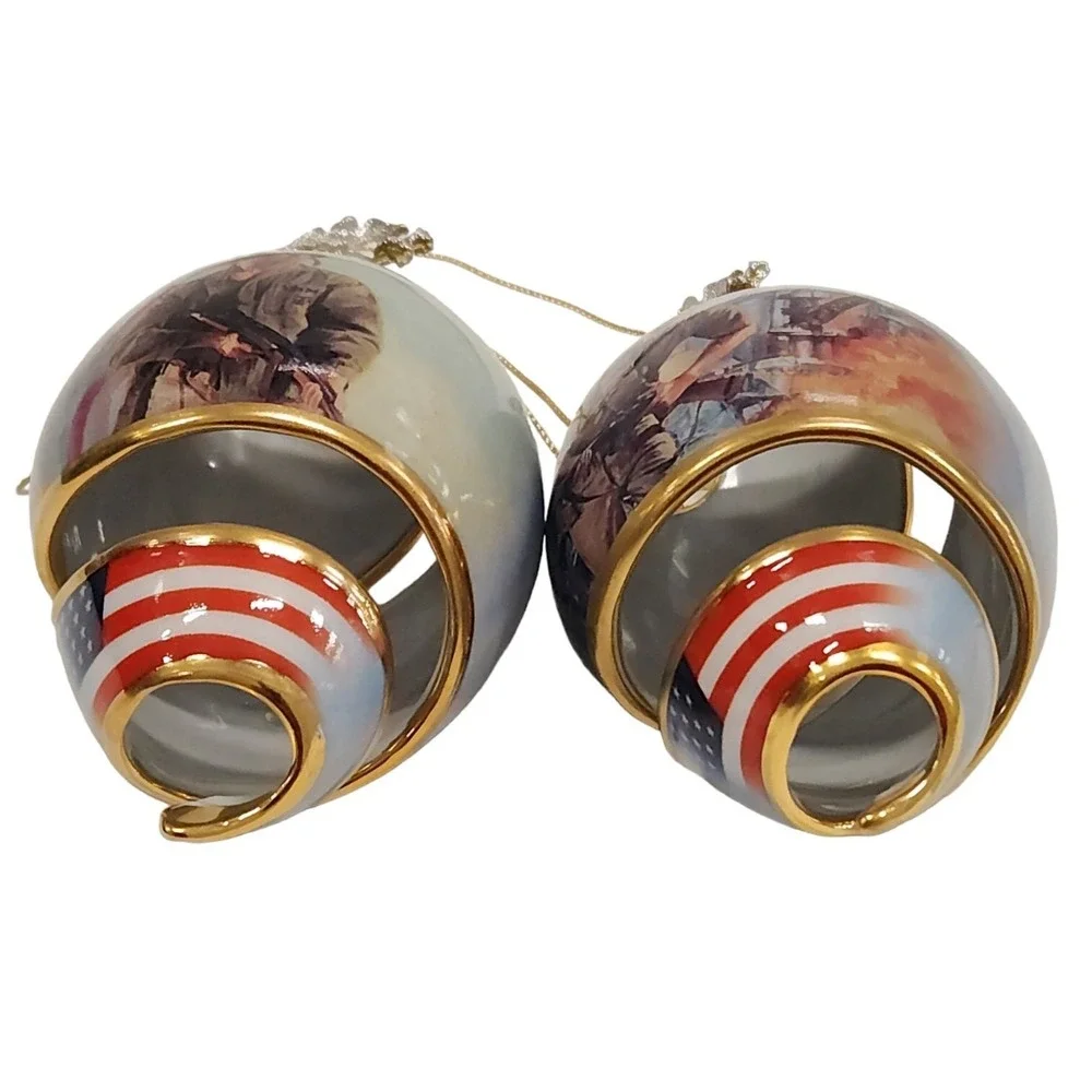 Bradford Editions Ornaments 2002 Set of 2 